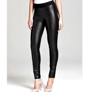 Harmony & Havoc Black Paneled Faux Leather Leggings